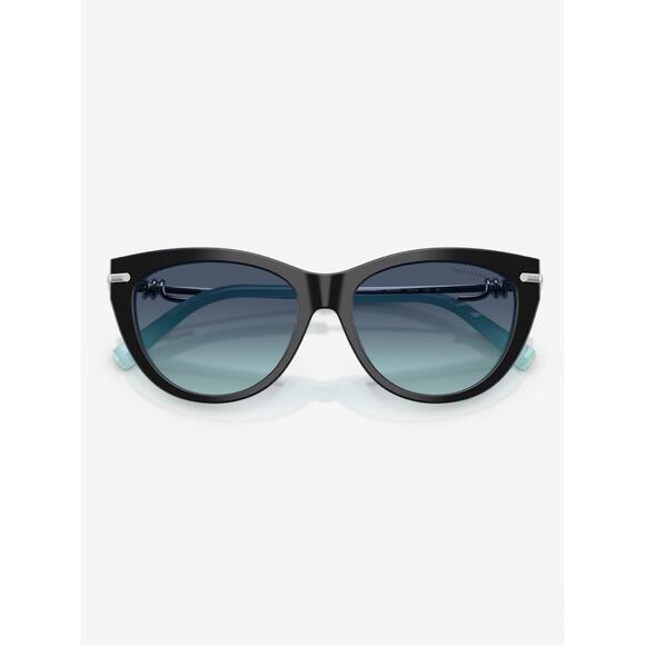 NEW!!! TIFFANY & CO TF4253 80559S Black Cat-Eye Gradient Sunglasses Authentic